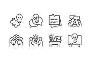 Brainstorming Icon Set, an Outline Icon by Eklip Studio (Thumbnail 2 of 3)