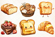 Watercolor Bread Clipart Bundle, an Illustration by DreamCafeArt (Thumbnail 2 of 8)
