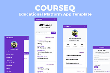 CourseQ - Education App Template