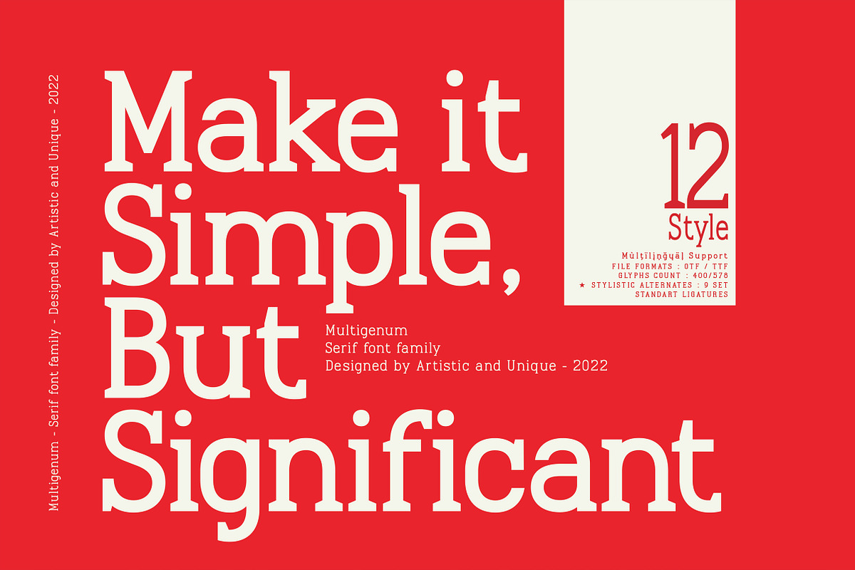 Multigenum - Serif font family, a Serif Font by Artistic & Unique (Photo 14 of 15)