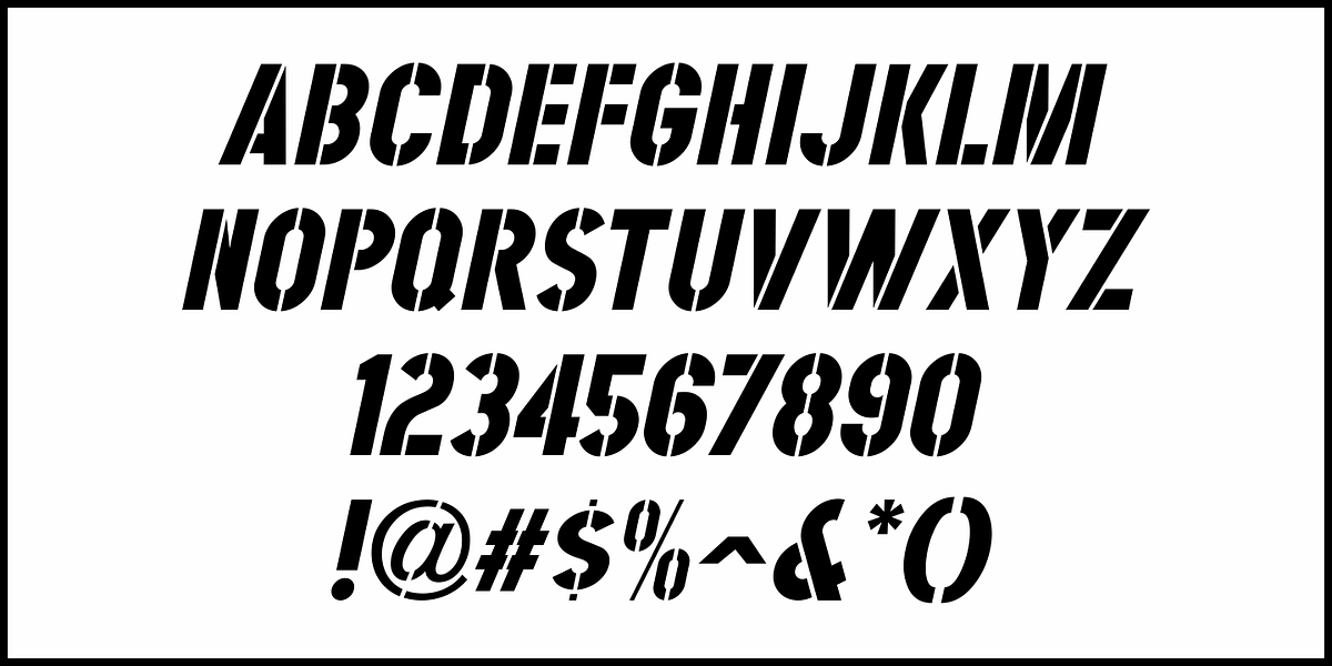 Stencil Merchandise JNL, a Sans Serif Font by Jeff Levine Fonts (Photo 5 of 5)