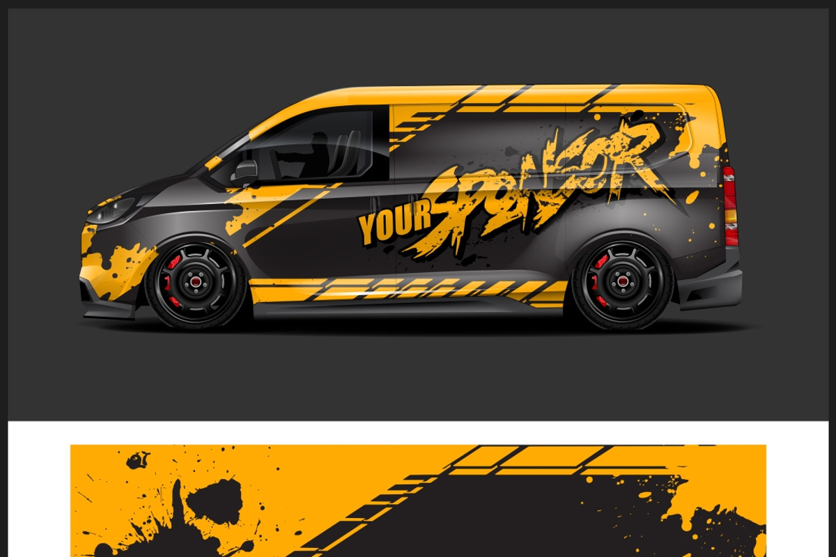 car decal wrap design Usa American, a Transportation Illustration by ...