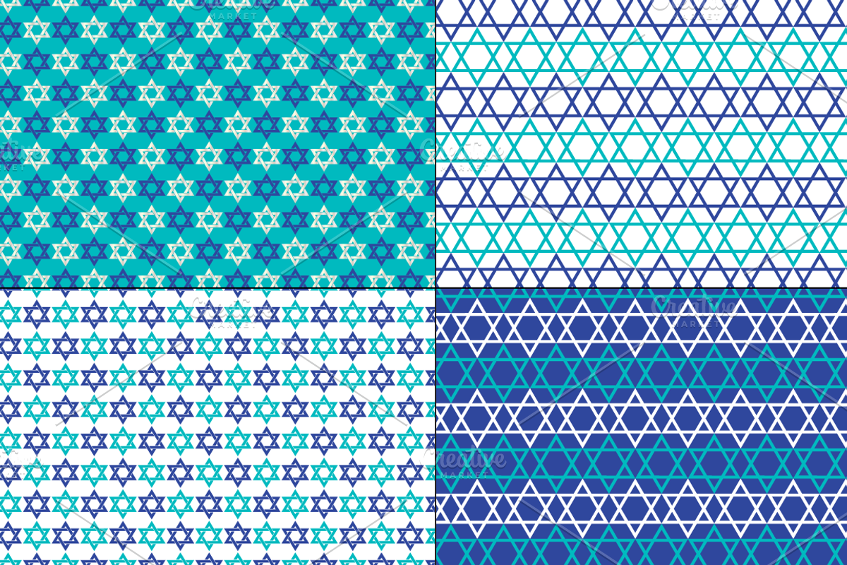 Silver Blue Hanukkah Patterns preview 5