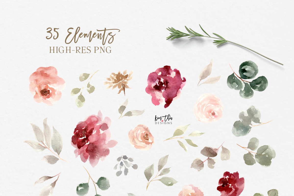 Bohemian Burgundy & Dusty Rose, an Illustration by Kim Thoa Designs (Photo 9 of 10)