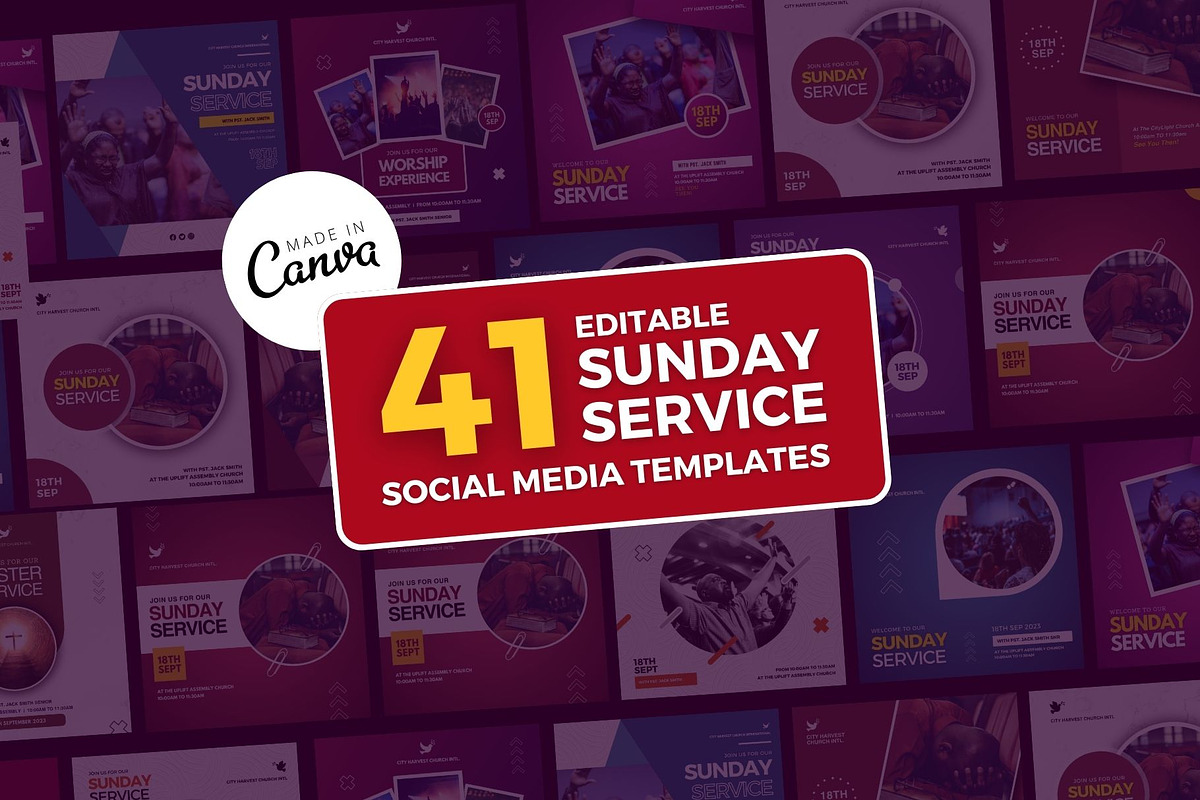 Sunday Service Church Flyer Bundle, a Social Media Template by MK Creatives (Photo 1 of 3)