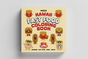Kawaii Fast Food Coloring Book vol 1