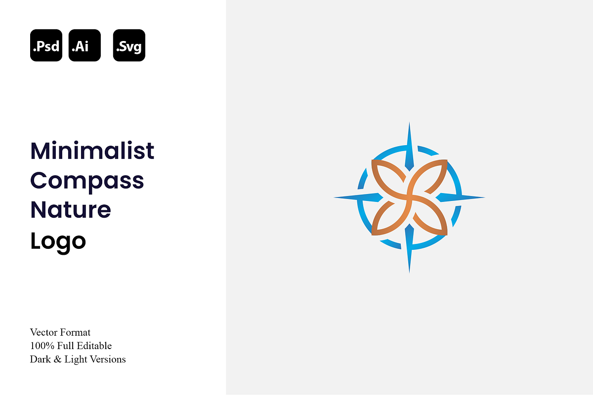 Minimalist Compass Nature Logo, a Branding & Logo Template by Luxury Logos (Photo 1 of 4)