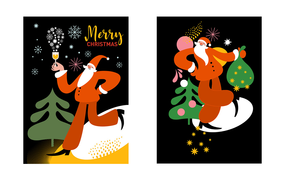 Merry Christmas cards, a Seasonal Illustration by lenlis (Photo 5 of 6)