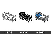 Hospital Bed Vector Icon Pack, an Object Graphic by Artonix (Thumbnail 1 of 3)