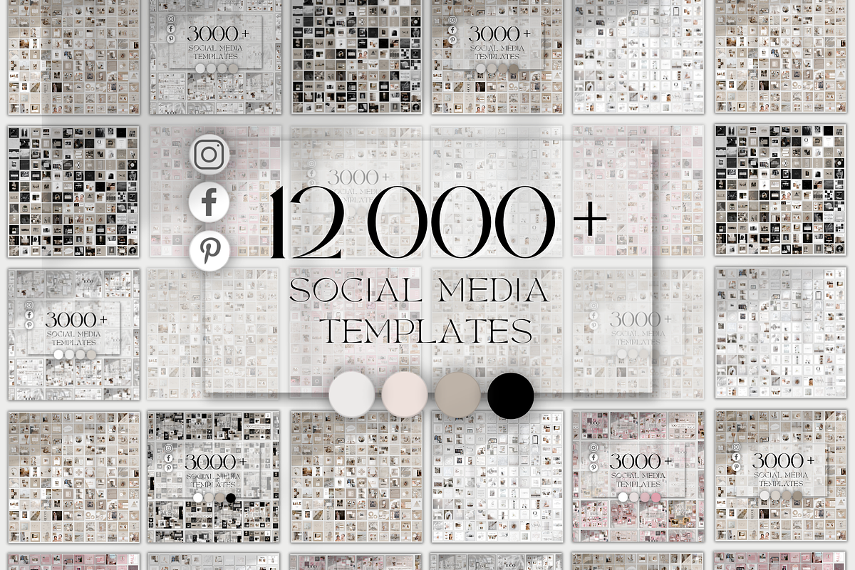 12K Instagram Templates for Canva, a Social Media Template by BRANDcontent (Photo 1 of 7)