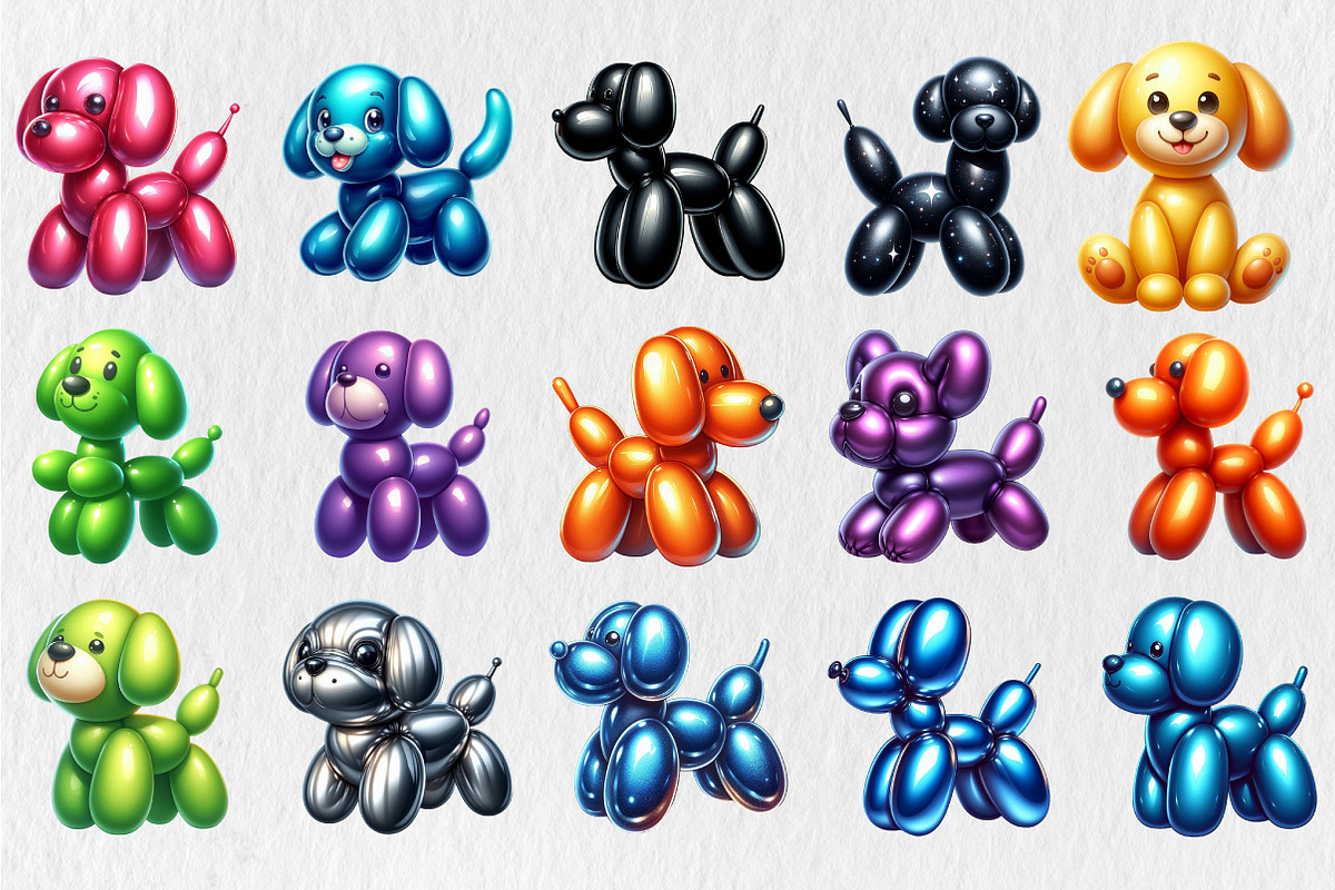 Balloon Dog Sublimation Clipart, an Animal Illustration by Rose Art (Photo 2 of 5)