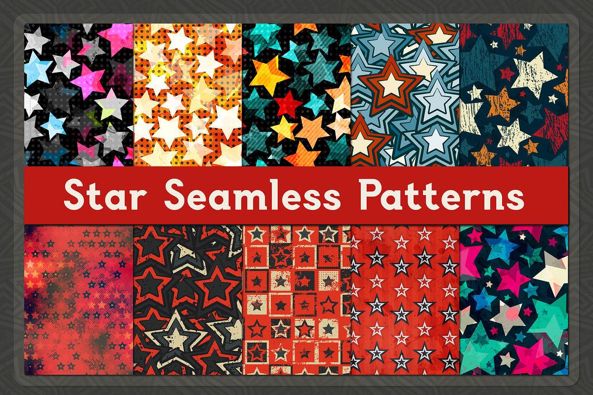 Star Seamless Patterns, a Pattern Graphic by Gudiny (Photo 1 of 11)