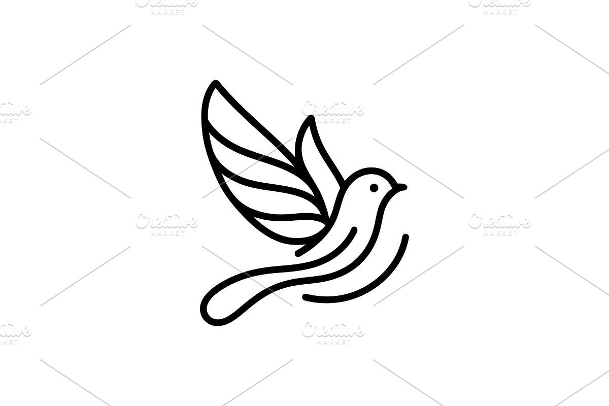Line art bird logo, a Branding & Logo Template by Vectorium Studio