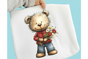 Watercolor Teddy Bear Clipart, an Illustration by designcity5 (Thumbnail 4 of 5)