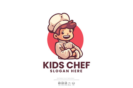 Kids Chef Mascot Logo