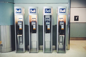 Row of Old Pay Phones