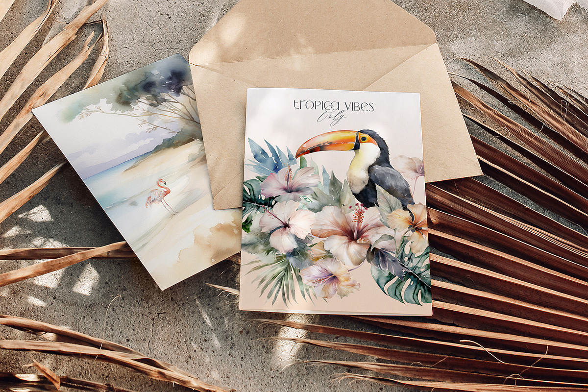 Tropical Haze Watercolor Clipart Set, an Object Illustration by Twigs and Twine (Photo 8 of 9)