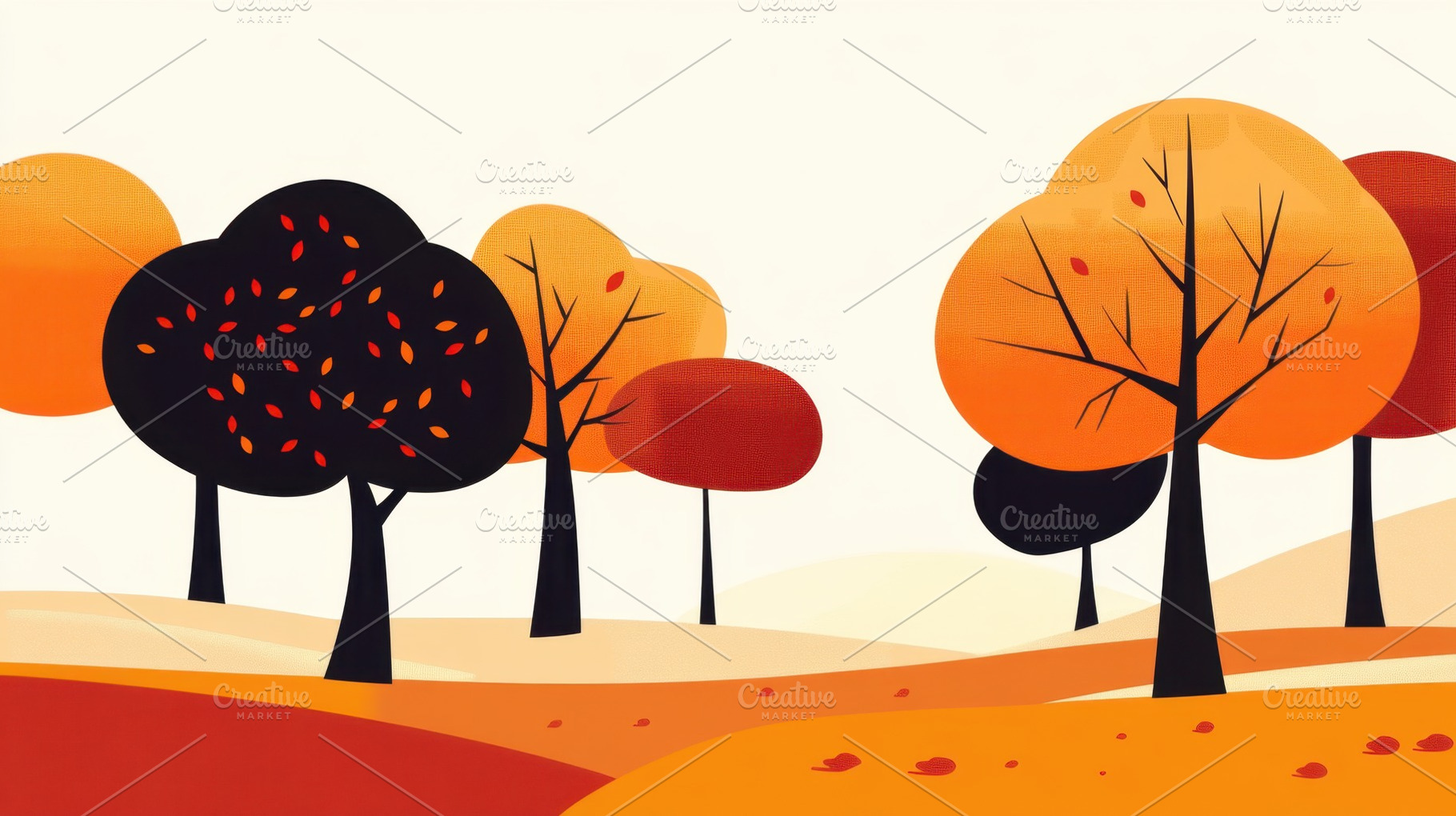Autumn landscape with colorful trees, a Photo by Beautiful things