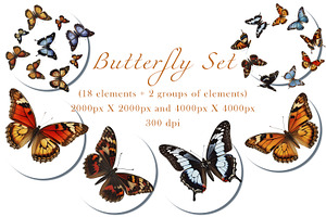 Clipart colorful butterfly