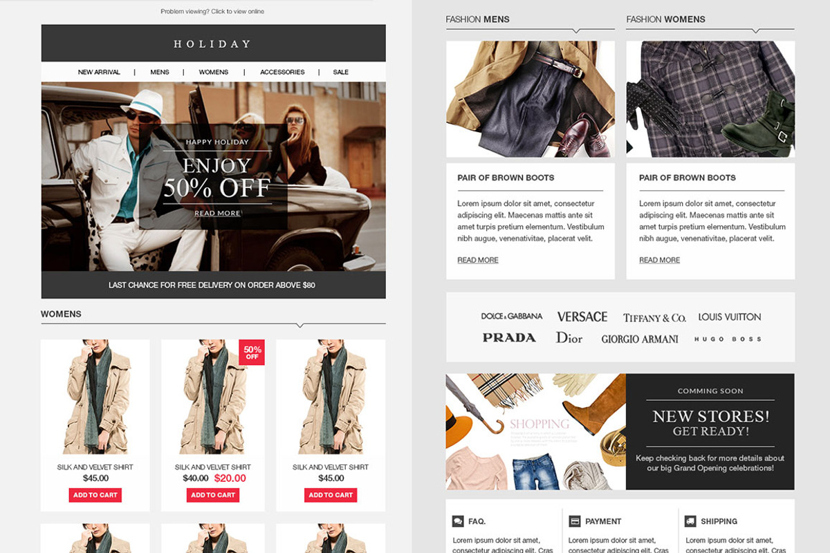 Sunday E-commerce Email PSD, an Email Template by Midnize Studio (Photo 3 of 3)