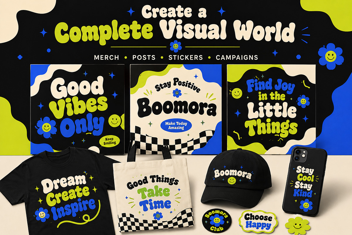 Boomora – Retro Bubble Display Font, a Slab Serif Font by Wow Magic (Photo 2 of 5)