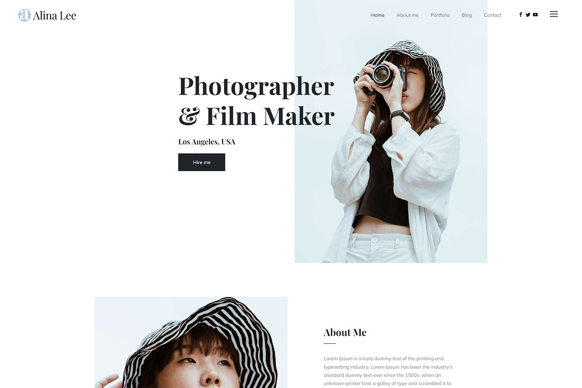 Alina - Photography Portfolio HTML, a HTML Template by TemplatesJungle (Photo 3 of 8)