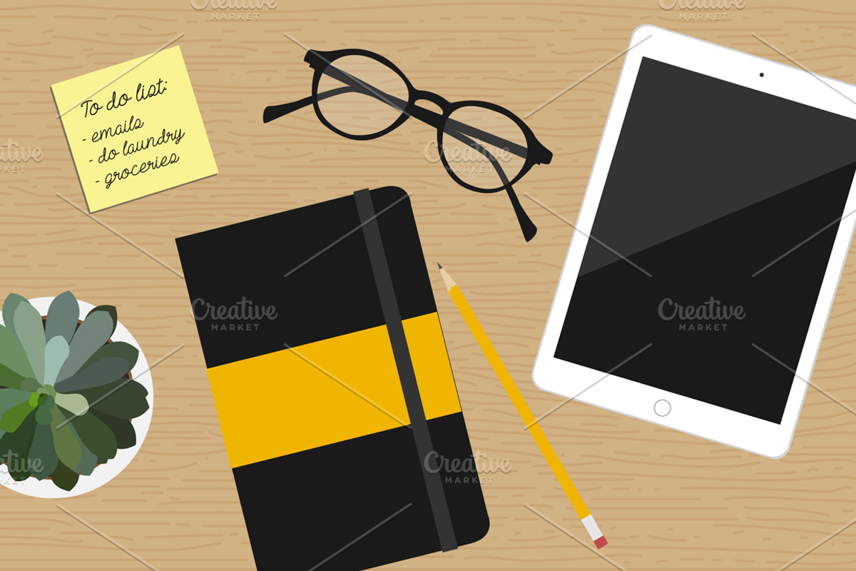 Custom Illustrated Office Mockup, an iPhone Mockup by laurenschroer (Photo 2 of 4)