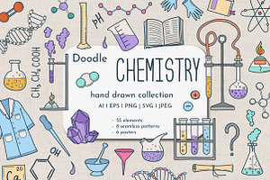 Chemistry Hand drawn Doodle Set