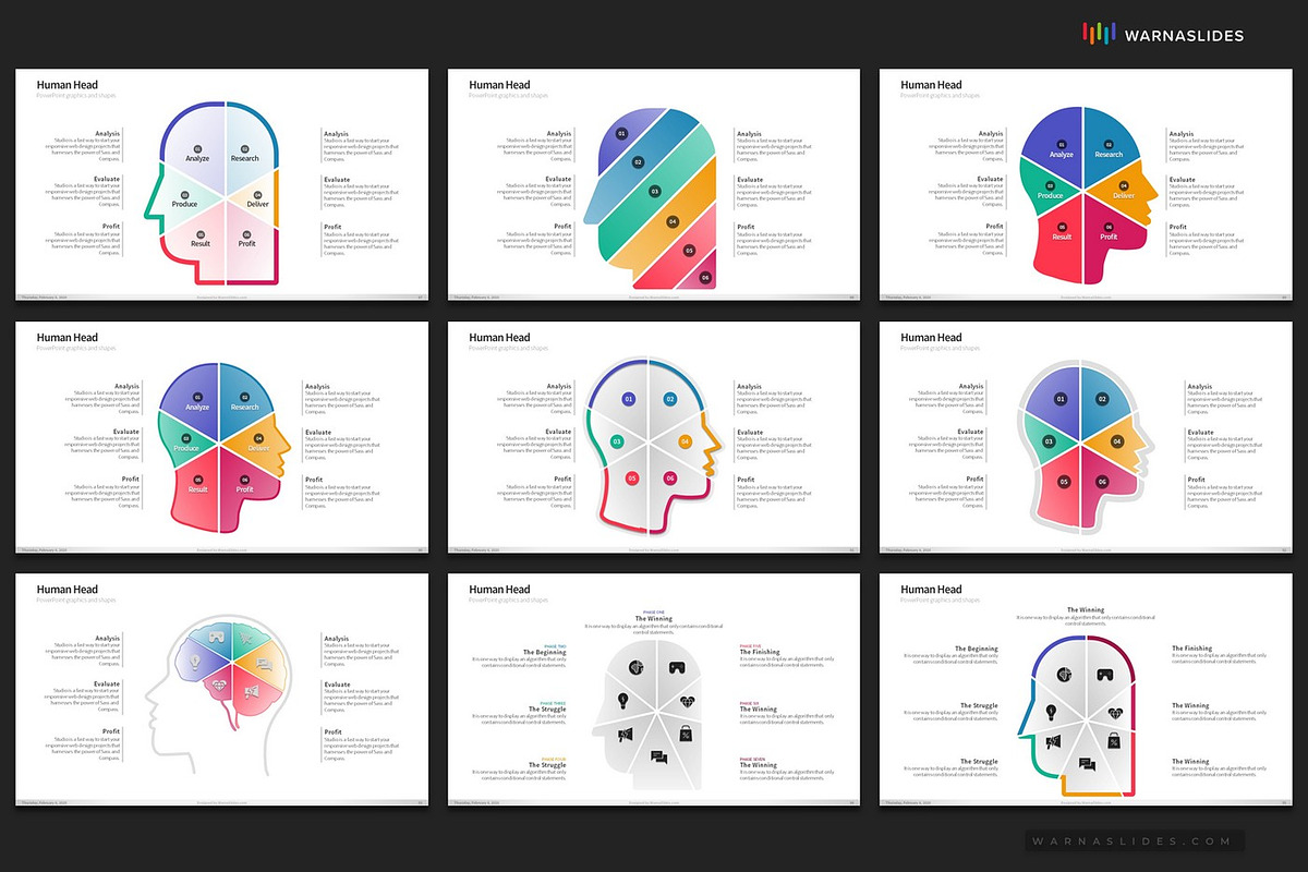 Human Head PowerPoint Templates, a Presentation Template by Warna Works (Photo 16 of 20)