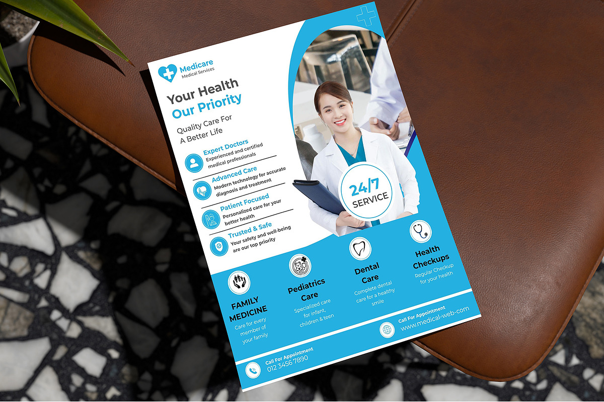 Clinic Flyers | Canva | 5 Flyers, a Flyer Template by Mohammad Sarfaraz (Photo 3 of 6)