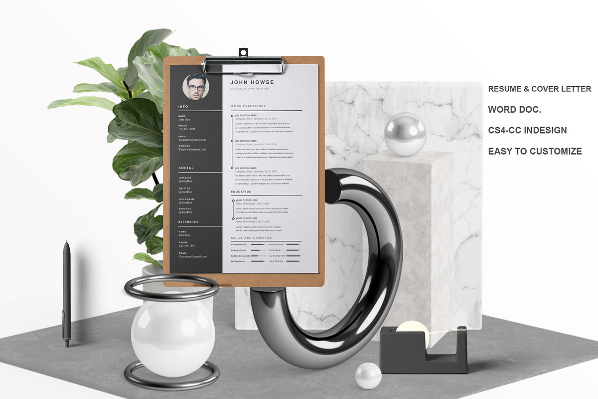 Resume/CV 2 pages - John, a Resume Template by OpulentStu (Photo 1 of 4)