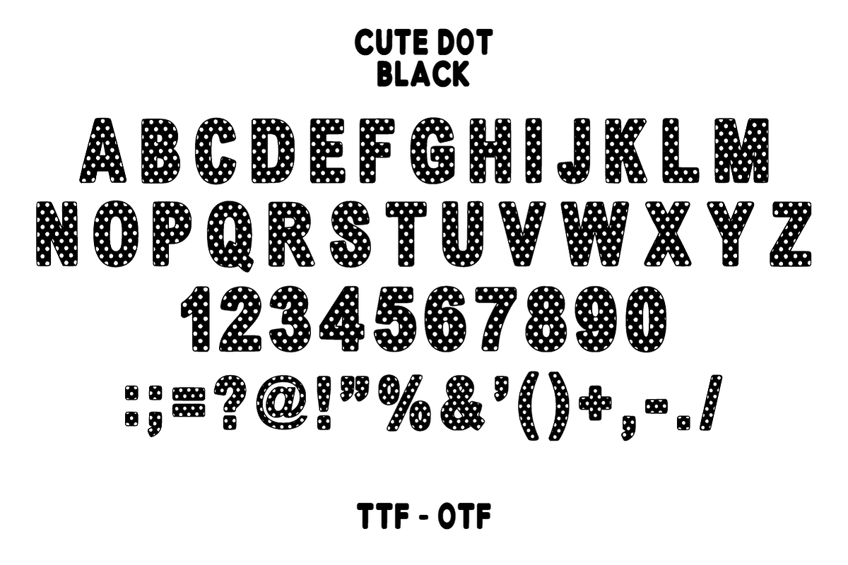 Cute Dot – Polka Dot Display Font, a Sans Serif Font by KiddoGlyphs Studio (Photo 4 of 6)