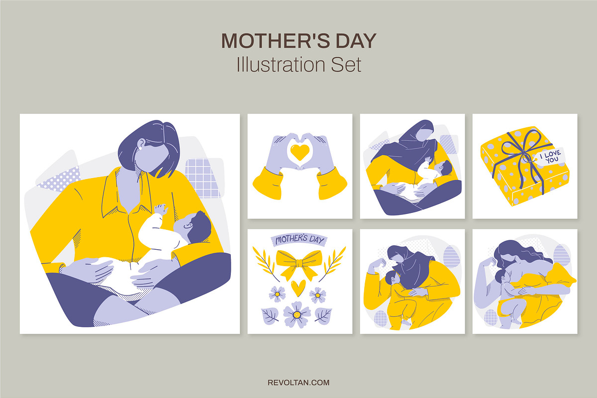 Mother's Day Illustration Set, a Person Illustration by Revoltan Studios (Photo 1 of 3)