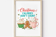 Calories Don't Count, Xmas PNG, an Illustration by DreamArtGraphic (Thumbnail 3 of 5)