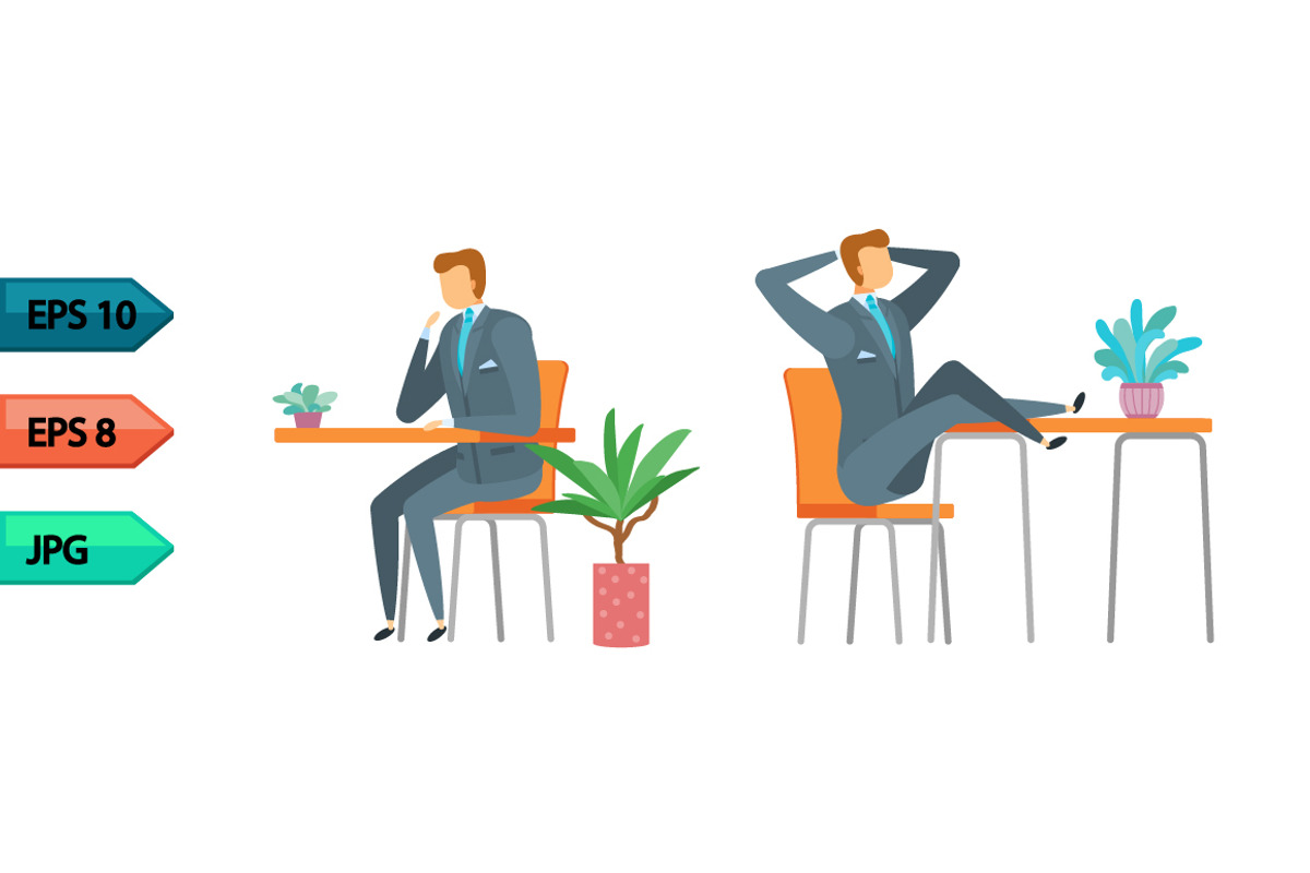 Vector business character poses set, an Object Graphic by julia_musdotter (Photo 4 of 15)