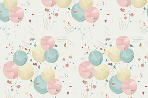Watercolor Balloons and Confetti Sea, a Texture Illustration by JYa_Design