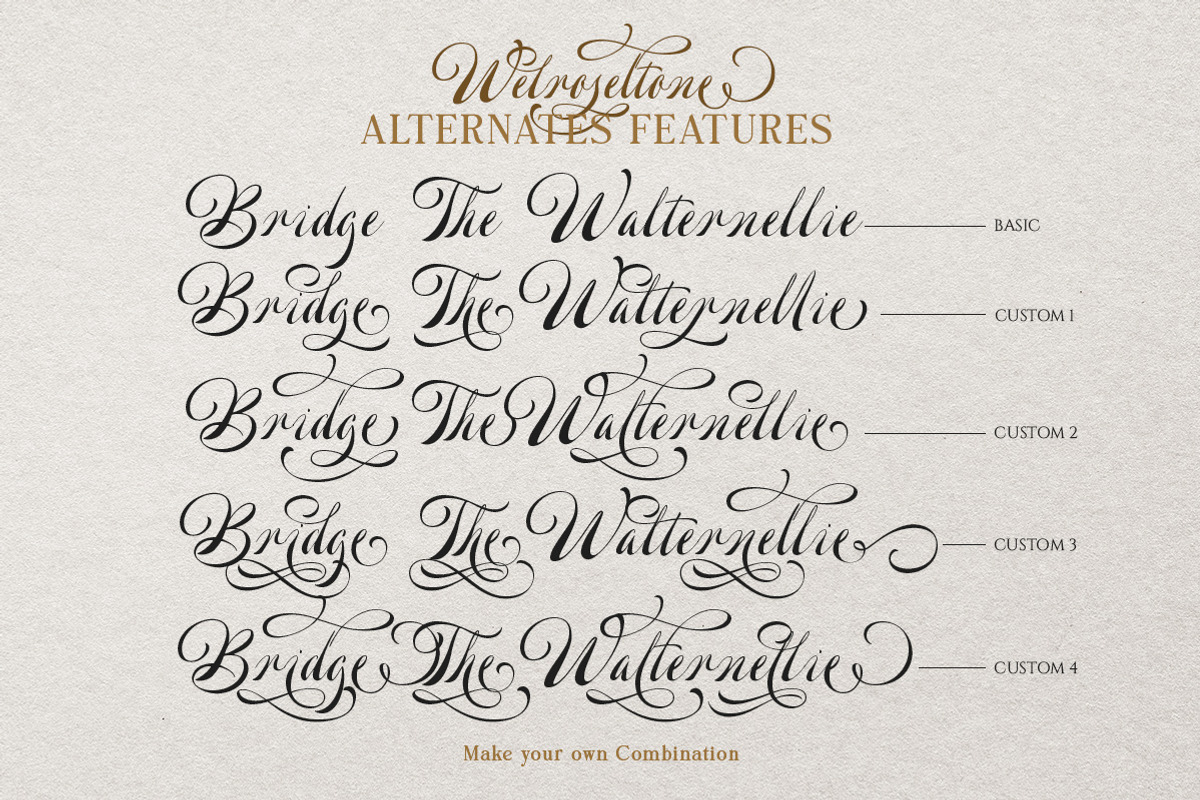 Welroseltone - Unique Script Font, a Script Font by Letterhend Studio (Photo 9 of 10)