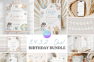 First Trip Around the Sun Bundle, an Invitation Template by Digital_Mind