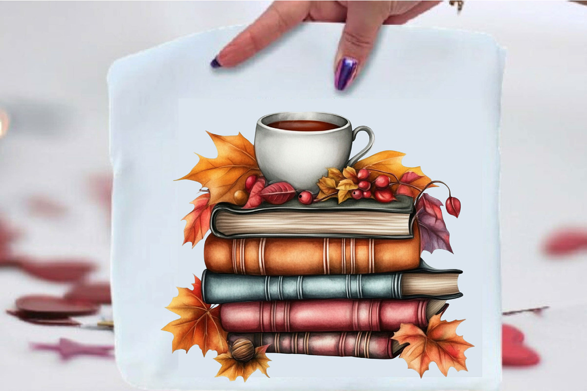 Watercolor Autumn Books Clipart, a Seasonal Illustration by SVGArt (Photo 3 of 5)