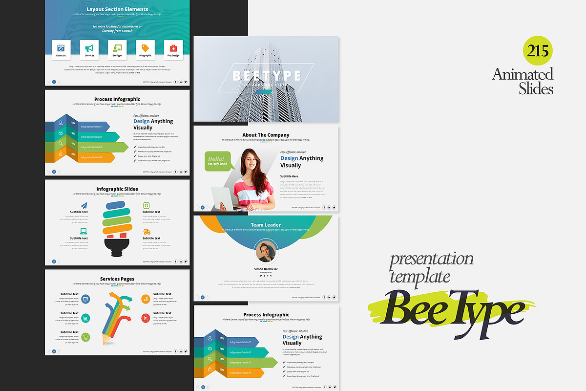 Bee-Type Corporate PowerPoint, a Presentation Template by WhiteGraphic (Photo 2 of 28)