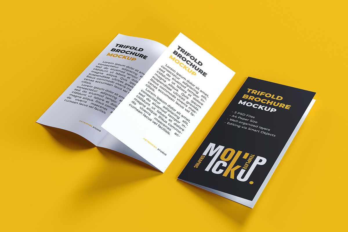 Trifold Brochure Mockup Sets, an Advertising Mockup by Artnivora.Std (Photo 4 of 4)