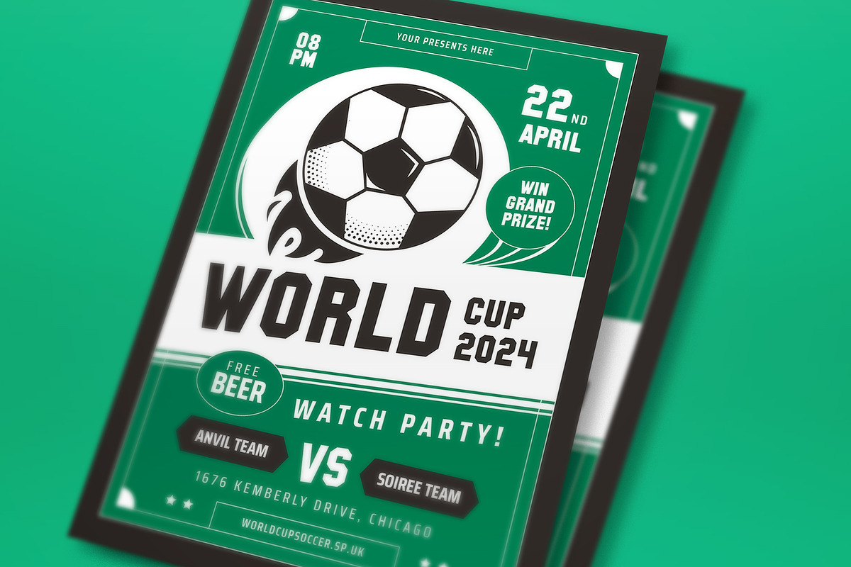 World Cup Watch Party Flyer Set, a Flyer Template by graphicook (Photo 2 of 3)