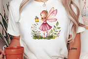 Pink Woodland Fairy Clipart, an Illustration by Craft Nest (Thumbnail 8 of 9)
