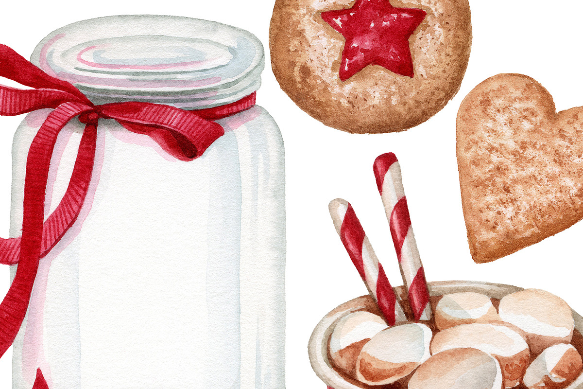 Watercolour Christmas PNG files, a Food Illustration by Mary (Photo 3 of 3)