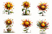 Whimsical sunflower Clipart, an Illustration by Designworld (Thumbnail 2 of 8)