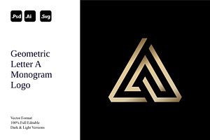 Geometric Letter A Monogram Logo