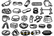 Fitness Gear Essentials Clipart Set, an Illustration by designvectx (Thumbnail 3 of 3)