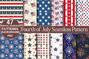 Fourth of July Seamless Pattern, a Pattern Graphic by DreamCafeArt