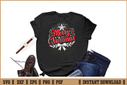 Merry Christmas Holiday Quote SVG, a Seasonal Illustration by Handy Arts Studio (Thumbnail 2 of 3)