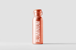 Aluminum Water Bottle Mockup Bundle